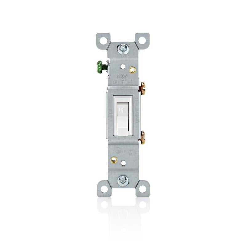 Leviton 15 amps Single Pole Toggle AC Quiet Switch White 1 pk, Pack of 10