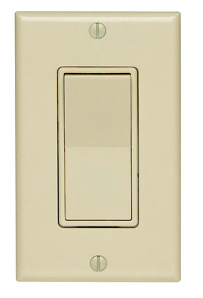 Leviton Decora 15 amps Single Pole Rocker Switch Ivory 1 pk