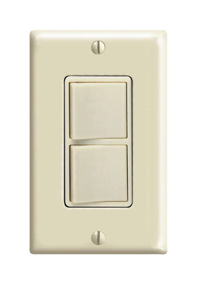 Leviton Decora 15 amps Single Pole Rocker Switch Ivory 1 pk