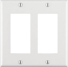 Leviton Decora White 2 gang Thermoset Plastic Decorator Wall Plate 1 pk, Pack of 25