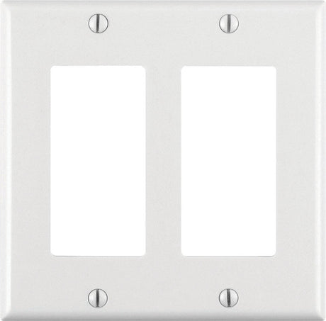 Leviton Decora White 2 gang Thermoset Plastic Decorator Wall Plate 1 pk, Pack of 25