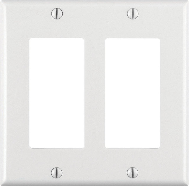 Leviton Decora White 2 gang Thermoset Plastic Decorator Wall Plate 1 pk, Pack of 25
