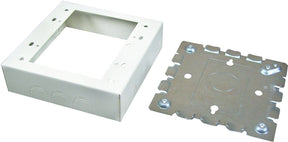 Wiremold B32 Outlet Box, 2-Gang, 1/2 in Knockout, Metal, Ivory, Scuff-Coated, Wall Mounting