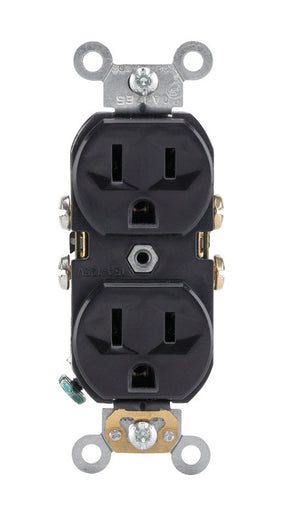 Leviton 15 amps 125 V Duplex Black Outlet 5-15R 1 pk, Pack of 10