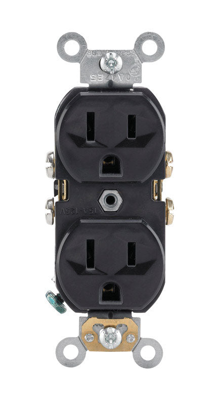 Leviton 15 amps 125 V Duplex Black Outlet 5-15R 1 pk, Pack of 10