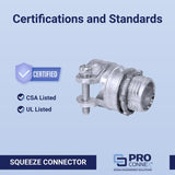 Sigma Engineered Solutions ProConnex 1 in. D Die-Cast Zinc Squeeze Connector For BX, MC and FLEX 1 p, Pack of 10