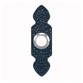 Heath Zenith Hammered Black Plastic Wired Pushbutton Doorbell