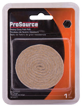 ProSource FE-50232-PS Furniture Pad, Felt Cloth, Brown, 40 x 3/8 in Dia, 3/8 in W, 7/64 in Thick, Roll