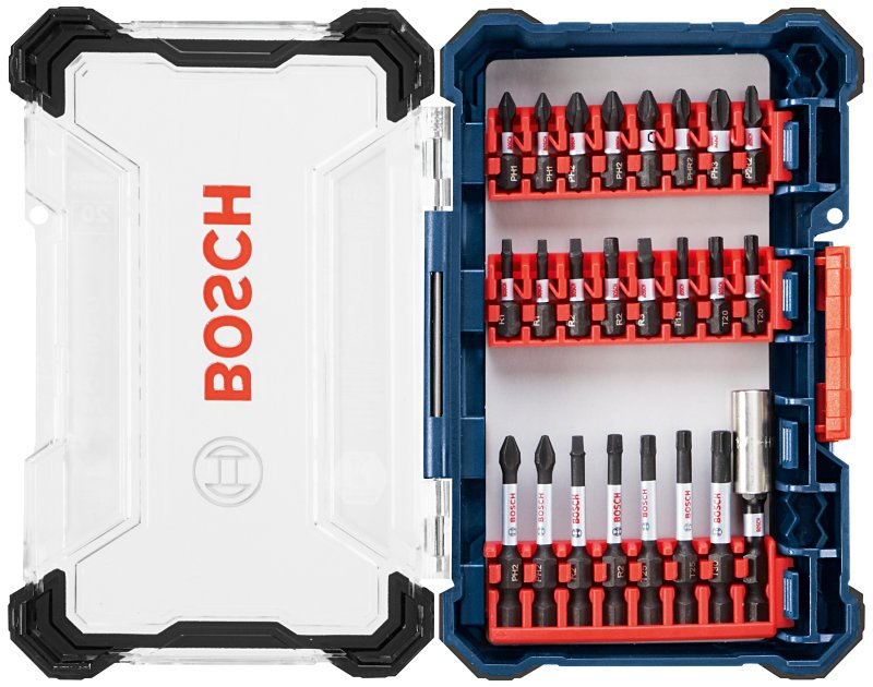 Bosch Impact Tough SDMS24 Screwdriver Bit Set, 24-Piece, HSS, Black Oxide
