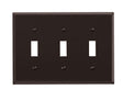 Leviton Brown 3 gang Thermoset Plastic Toggle Wall Plate 1 pk