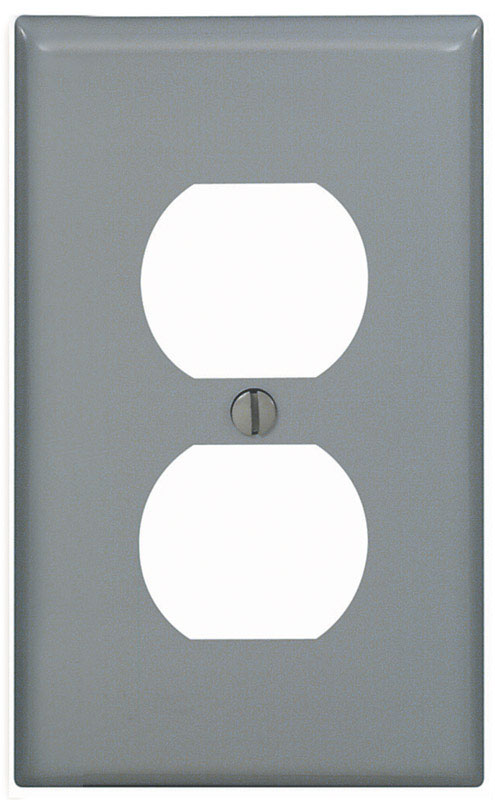Leviton Gray 1 gang Thermoset Plastic Duplex Wall Plate 1 pk, Pack of 25