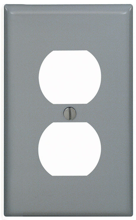 Leviton Gray 1 gang Thermoset Plastic Duplex Wall Plate 1 pk, Pack of 25