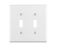 Leviton White 2 gang Thermoset Plastic Toggle Wall Plate 1 pk