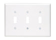 Leviton White 3 gang Plastic Toggle Wall Plate 1 pk