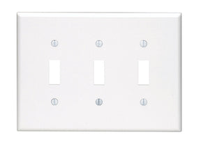 Leviton White 3 gang Plastic Toggle Wall Plate 1 pk