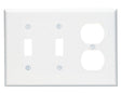 Leviton White 3 gang Plastic Duplex/Toggle Wall Plate 1 pk