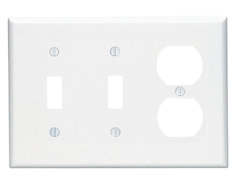 Leviton White 3 gang Plastic Duplex/Toggle Wall Plate 1 pk