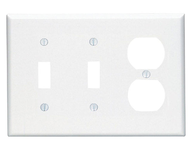 Leviton White 3 gang Plastic Duplex/Toggle Wall Plate 1 pk