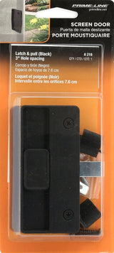 Prime-Line A 218 Latch and Pull, 4-1/8 in L Handle, 15/16 in H Handle, Plastic/Steel, Black