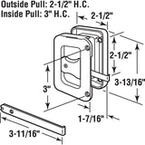 Prime-Line A 187 Door Latch and Pull, 1-7/16 in, Plastic/Steel, Black