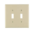 Leviton Ivory 2 gang Plastic Toggle Wall Plate 1 pk
