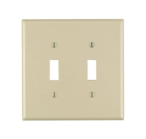 Leviton Ivory 2 gang Plastic Toggle Wall Plate 1 pk