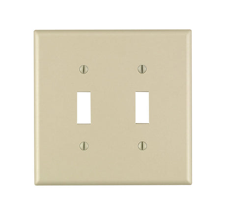 Leviton Ivory 2 gang Plastic Toggle Wall Plate 1 pk