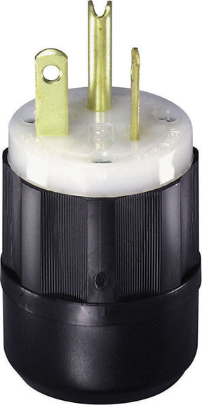 Leviton Industrial Nylon Ground/Straight Blade Plug 5-20P 18-10 AWG 2 Pole 3 Wire