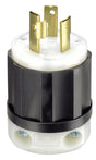 Leviton  Industrial  Thermoplastic  Curved Blade/Ground  Locking Plug  L6-30P  16-8 AWG