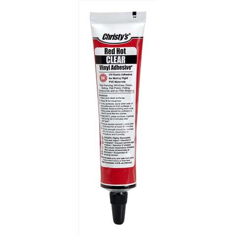 Christy's Red Hot Clear Adhesive and Sealant For PVC/Vinyl 1.5 oz