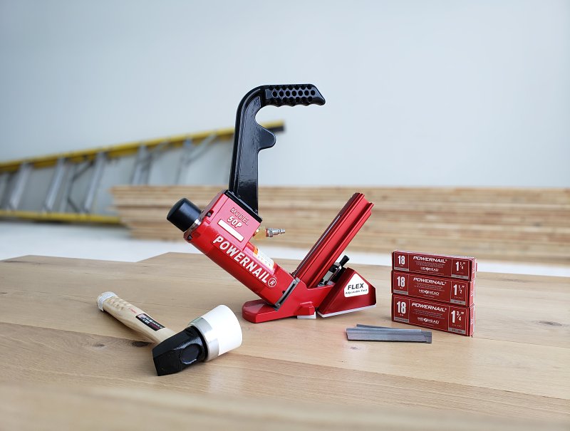 Powernail 50PFLEXW Flooring Nailer, 16 in L x 5-1/2 in W x 17 in H Dimensions, 1-3/4, 1-1/2, 1-1/4 in L Fastener