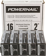Powernail PowerCleats L200165 Floor Cleat, 2 in L, 16 ga, Carbon Steel, L-Shaped Head, Pack of 5