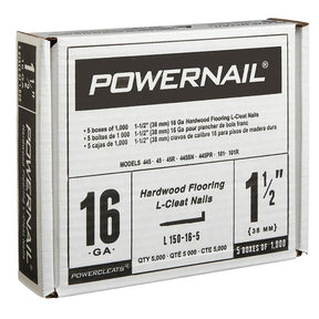 Powernail Powercleats L150165 Floor Nail, 1-1/2 in L, 16 ga, Steel, Pack of 5