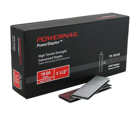 Powernail PowerStaples PS18150 Fine Wire Staple, 1/4 in W Crown, 1-1/2 in L Leg, 18 ga, Carbon Steel, Pack of 6