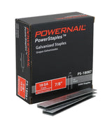 Powernail PowerStaples PS18087 Fine Wire Staple, 1/4 in W Crown, 7/8 in L Leg, 18 ga, Carbon Steel, Pack of 10