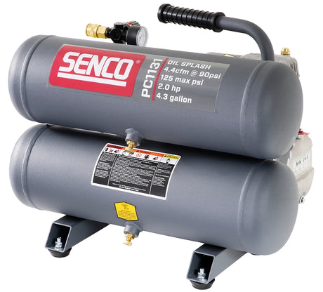 Senco PC1131 Air Compressor, Electric, 4.3 gal Tank, 2 hp, 115 V, 125 psi Pressure, 1-Stage, 4.4 scfm Air