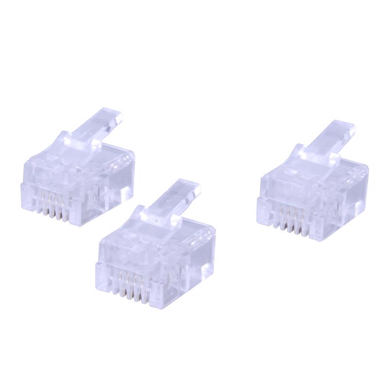 Monster Just Hook It Up RJ-11 Crimp Plug Connector, Pack of 6