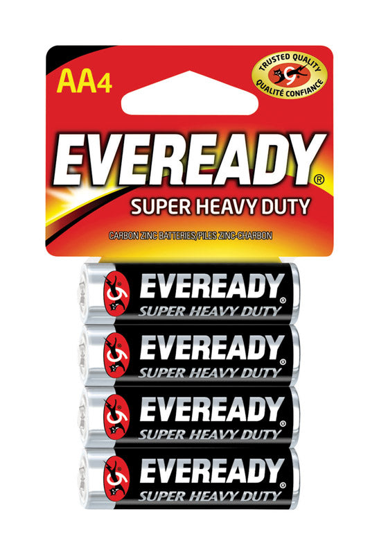 Eveready Super Heavy Duty AA Zinc Carbon Batteries 4 pk Carded, Pack of 24