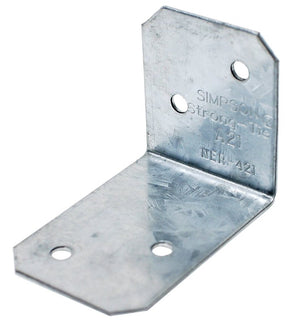 Simpson Strong-Tie A21 Angle, 2 in W, 1-1/2 in D, 1-3/8 in H, Steel, Galvanized/Zinc, Pack of 200