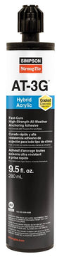 Simpson Strong-Tie AT3G AT3G10 High-Strength Hybrid Acrylic Adhesive, Paste, 9.5 oz Cartridge, Coaxial Cartridge