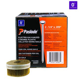 Paslode 650957 Siding Nail, 5D, 2-1/4 in L, Steel, Electro-Galvanized, Round Head, Smooth Shank
