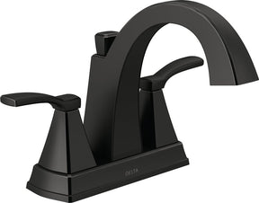 Delta Flynn Series 25768LF-BL Centerset Bathroom Faucet, 1.2 gpm, 2-Faucet Handle, 3-Faucet Hole, Matte Black