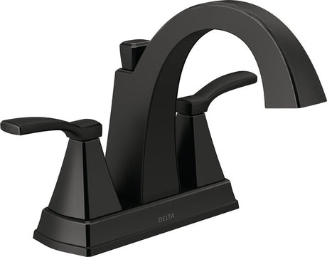 Delta Flynn Series 25768LF-BL Centerset Bathroom Faucet, 1.2 gpm, 2-Faucet Handle, 3-Faucet Hole, Matte Black