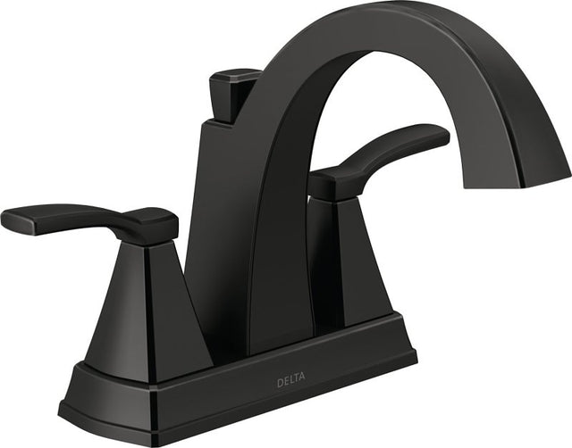 Delta Flynn Series 25768LF-BL Centerset Bathroom Faucet, 1.2 gpm, 2-Faucet Handle, 3-Faucet Hole, Matte Black