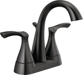 Delta SANDOVER 25748LF-BL Series Centerset Bathroom Faucet, Matte Black, 6-5/16 in Plate Size, 5-1/16 in, 1.2 gpm
