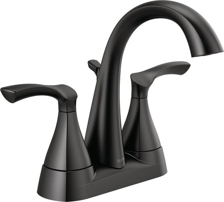 Delta SANDOVER 25748LF-BL Series Centerset Bathroom Faucet, Matte Black, 6-5/16 in Plate Size, 5-1/16 in, 1.2 gpm