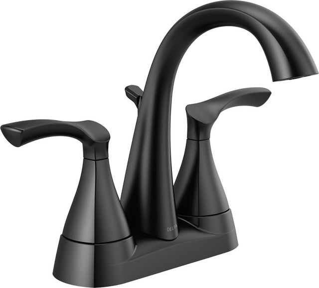 Delta SANDOVER 25748LF-BL Series Centerset Bathroom Faucet, Matte Black, 6-5/16 in Plate Size, 5-1/16 in, 1.2 gpm