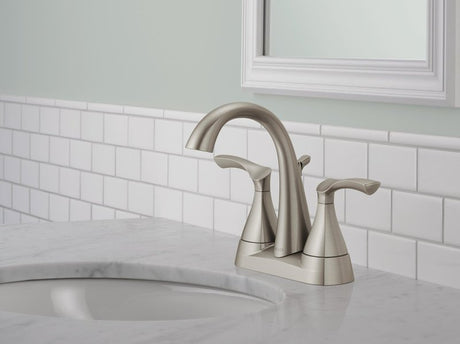 Delta SANDOVER 25748LF-SP Series Centerset Bathroom Faucet, Spotshield Brushed Nickel, 6-5/16 in Plate Size, 5-1/16 in