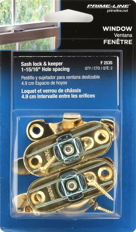 Prime-Line F2535 Sash Lock, Steel, Brass