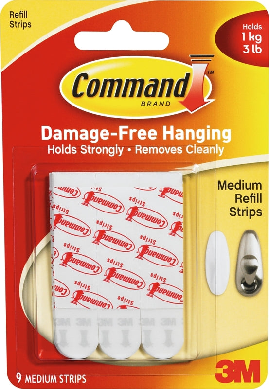 Command 17021P Refill Strip, White, 3 lb, 9/PK